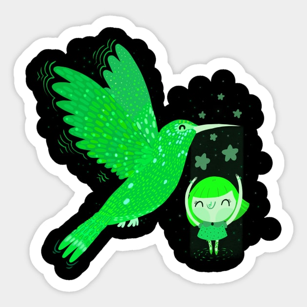 Hummingbird dance Sticker by Mjdaluz